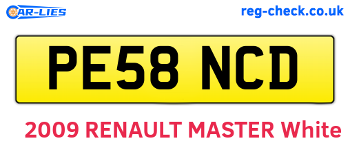 PE58NCD are the vehicle registration plates.
