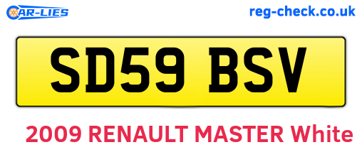 SD59BSV are the vehicle registration plates.