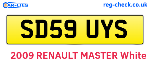 SD59UYS are the vehicle registration plates.