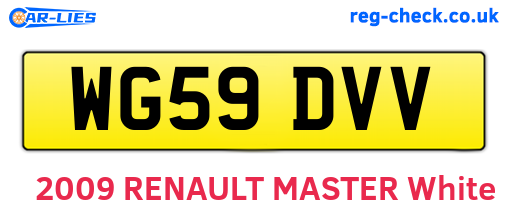 WG59DVV are the vehicle registration plates.