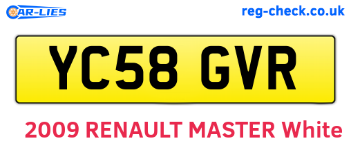 YC58GVR are the vehicle registration plates.