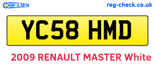 YC58HMD are the vehicle registration plates.