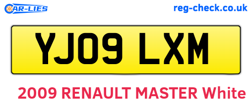 YJ09LXM are the vehicle registration plates.