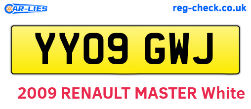 YY09GWJ are the vehicle registration plates.