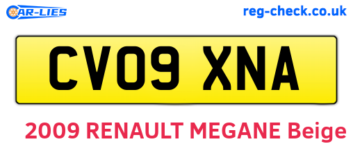 CV09XNA are the vehicle registration plates.