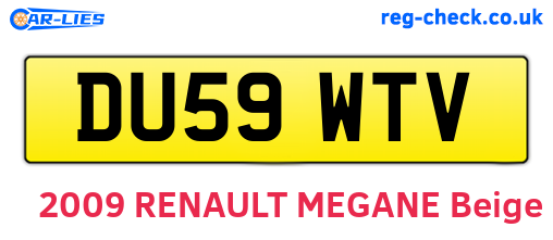 DU59WTV are the vehicle registration plates.