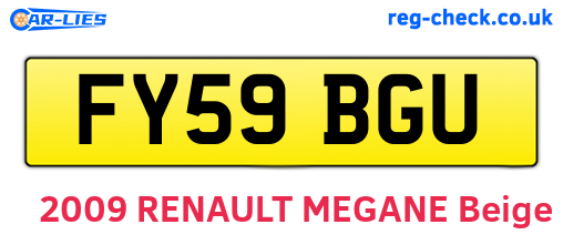 FY59BGU are the vehicle registration plates.