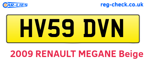 HV59DVN are the vehicle registration plates.