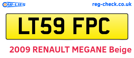 LT59FPC are the vehicle registration plates.