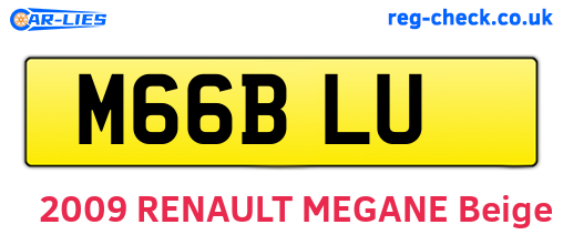M66BLU are the vehicle registration plates.