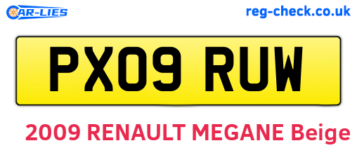 PX09RUW are the vehicle registration plates.