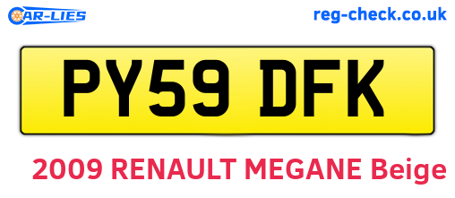 PY59DFK are the vehicle registration plates.