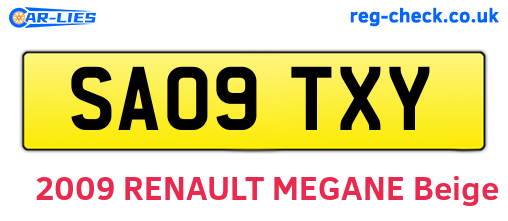 SA09TXY are the vehicle registration plates.