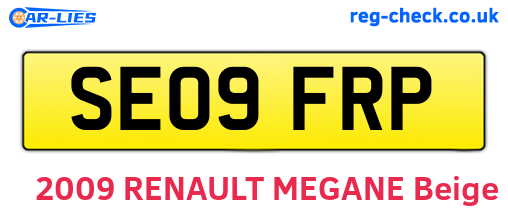 SE09FRP are the vehicle registration plates.