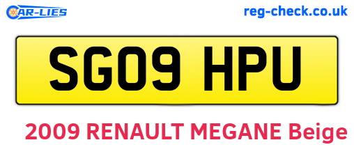 SG09HPU are the vehicle registration plates.