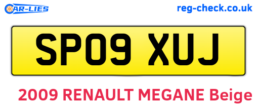 SP09XUJ are the vehicle registration plates.