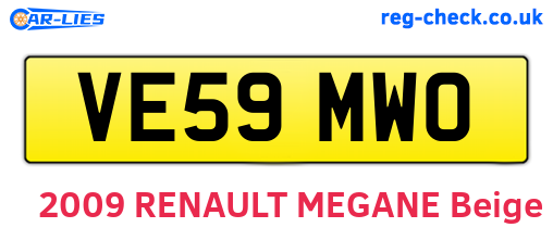 VE59MWO are the vehicle registration plates.