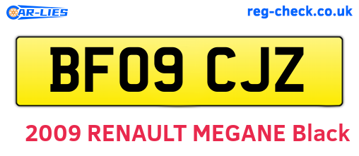 BF09CJZ are the vehicle registration plates.