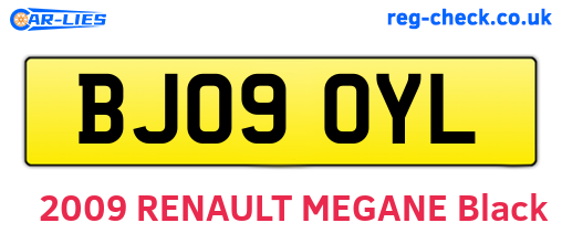 BJ09OYL are the vehicle registration plates.