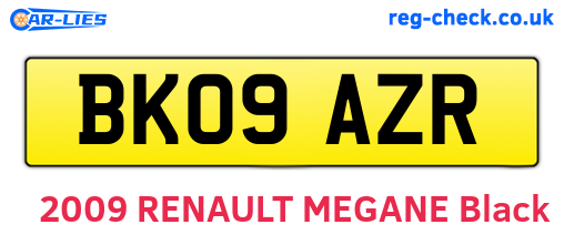 BK09AZR are the vehicle registration plates.
