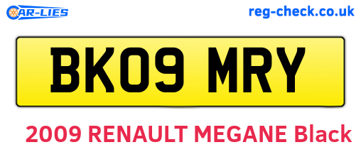 BK09MRY are the vehicle registration plates.