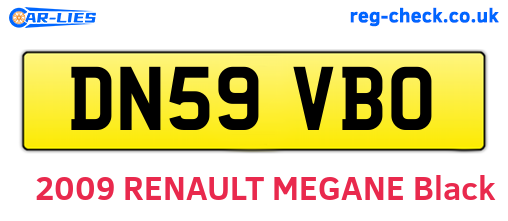 DN59VBO are the vehicle registration plates.