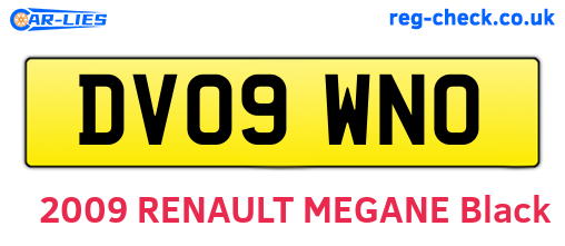 DV09WNO are the vehicle registration plates.