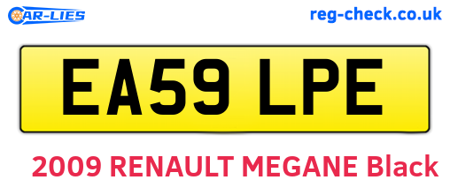 EA59LPE are the vehicle registration plates.