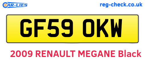 GF59OKW are the vehicle registration plates.