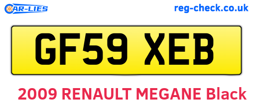 GF59XEB are the vehicle registration plates.
