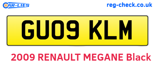 GU09KLM are the vehicle registration plates.