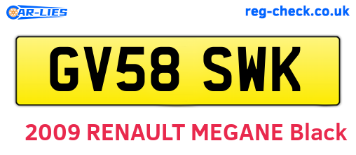 GV58SWK are the vehicle registration plates.
