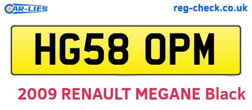 HG58OPM are the vehicle registration plates.