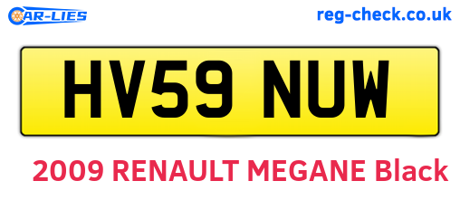 HV59NUW are the vehicle registration plates.