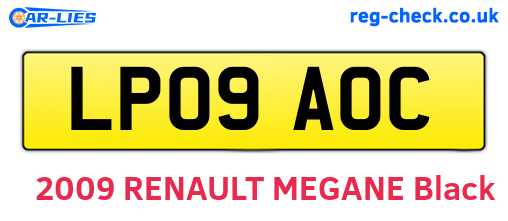 LP09AOC are the vehicle registration plates.