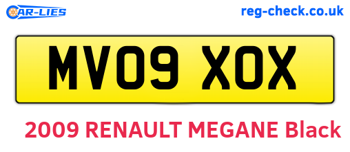 MV09XOX are the vehicle registration plates.