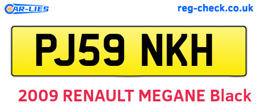 PJ59NKH are the vehicle registration plates.