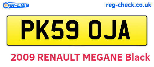 PK59OJA are the vehicle registration plates.