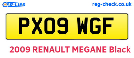 PX09WGF are the vehicle registration plates.
