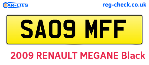 SA09MFF are the vehicle registration plates.