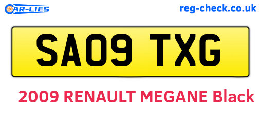 SA09TXG are the vehicle registration plates.