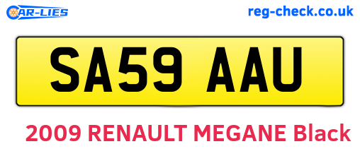 SA59AAU are the vehicle registration plates.