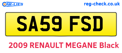 SA59FSD are the vehicle registration plates.