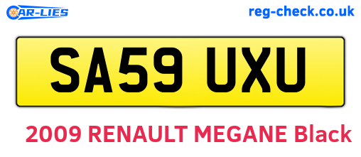 SA59UXU are the vehicle registration plates.