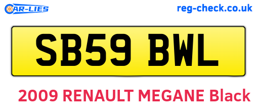 SB59BWL are the vehicle registration plates.