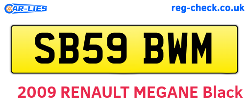 SB59BWM are the vehicle registration plates.