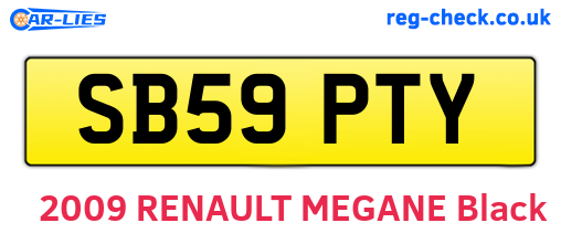SB59PTY are the vehicle registration plates.