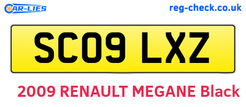 SC09LXZ are the vehicle registration plates.