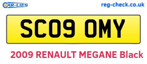 SC09OMY are the vehicle registration plates.