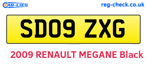 SD09ZXG are the vehicle registration plates.